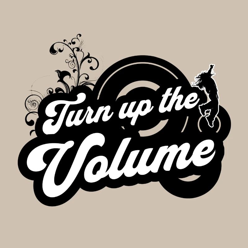 Volume Up — Black Retro Script