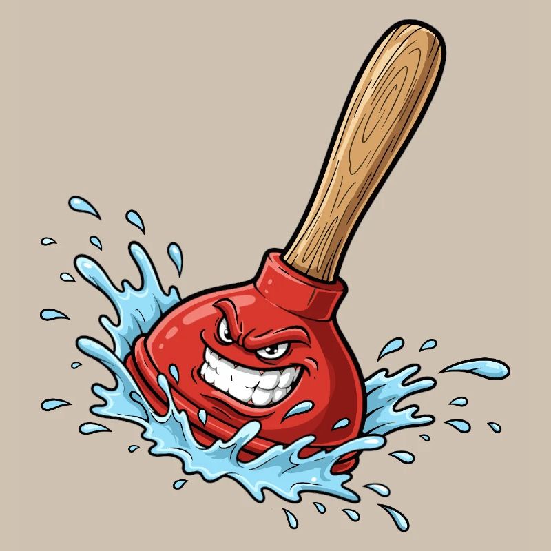 Ventouse rouge avec éclaboussure d’eau