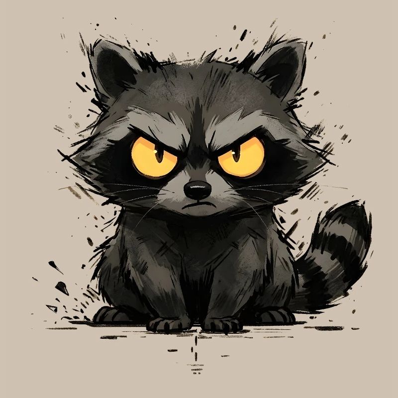 Raccoon - Grumpy & Bold Trash Panda