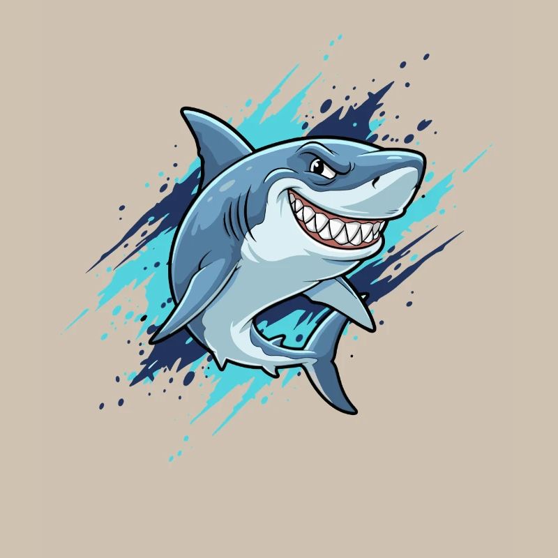 Style Splash de Requin de dessin animé