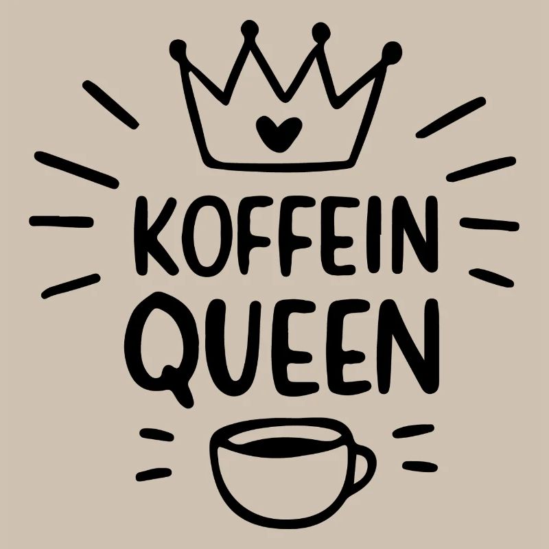 Schwarze Silhouette Koffein queen Morgenmuffel