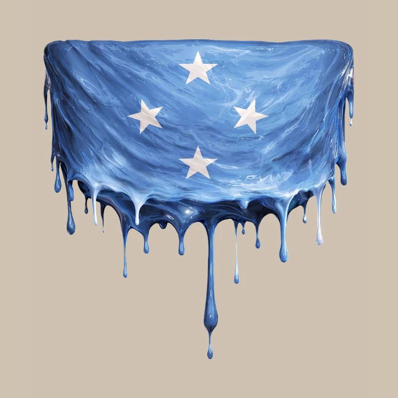 Drapeau dégoulinant de Micronésie