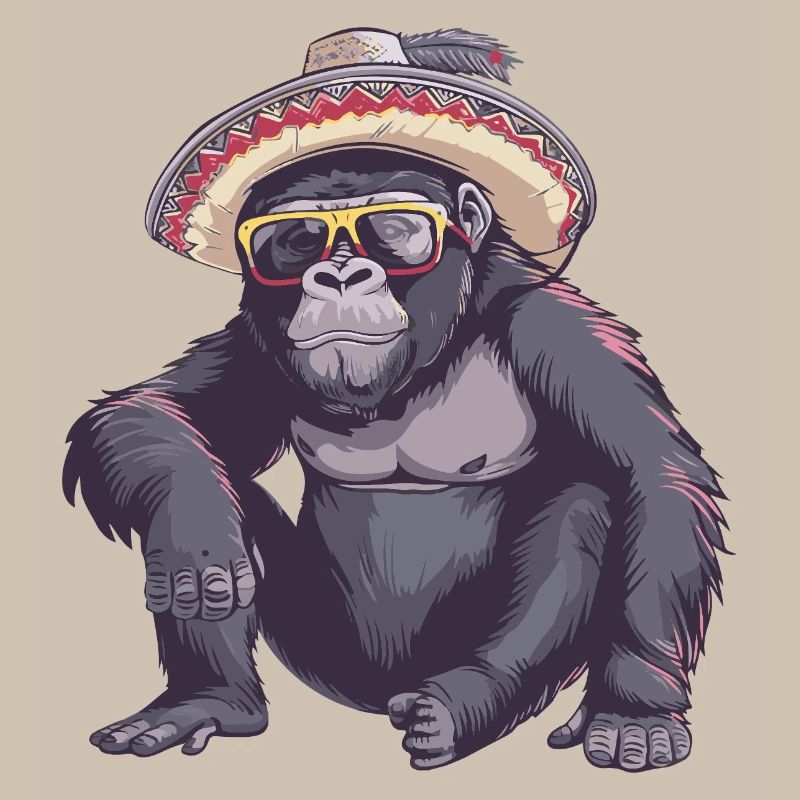 Gorilla Comic Funny Sombrero