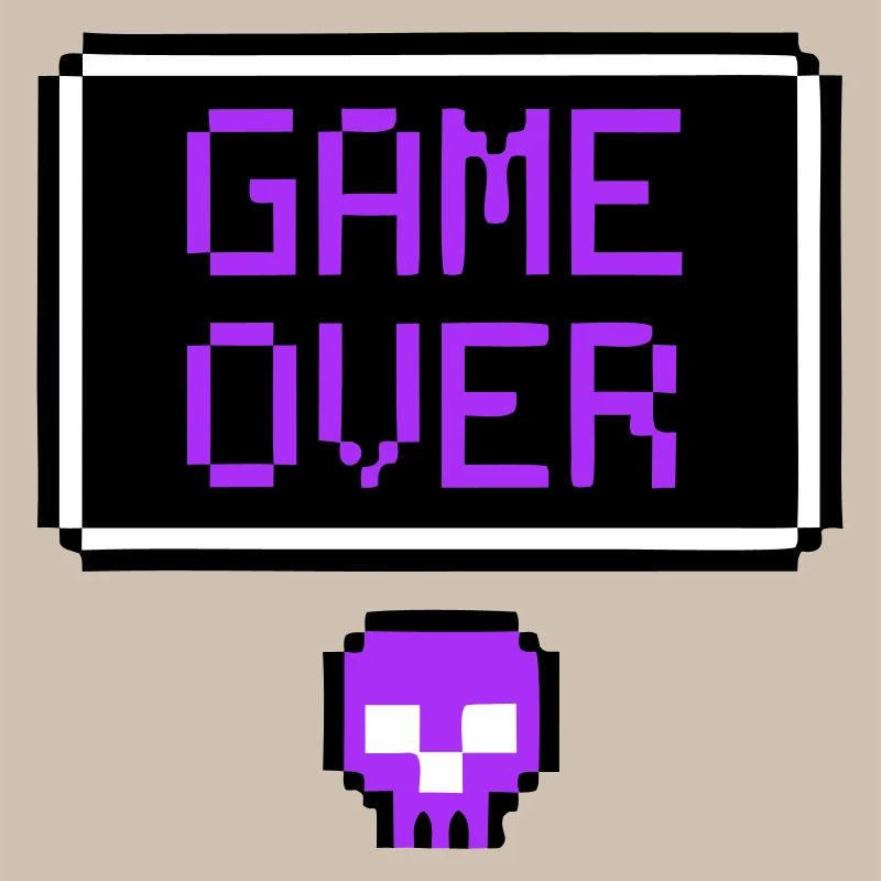 Game Over Skull Pixel Art