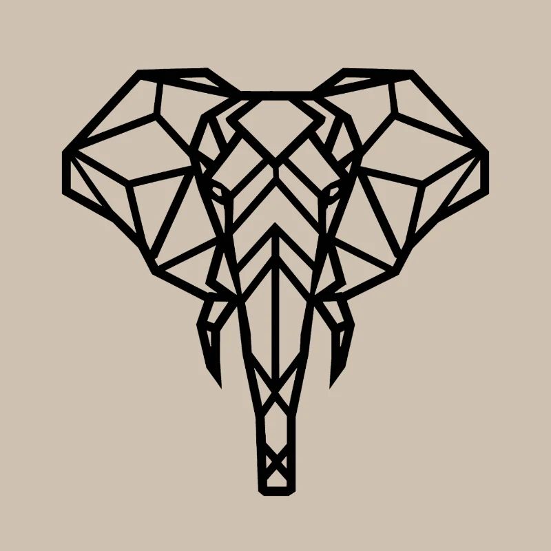 Elephant Geometric Drawing