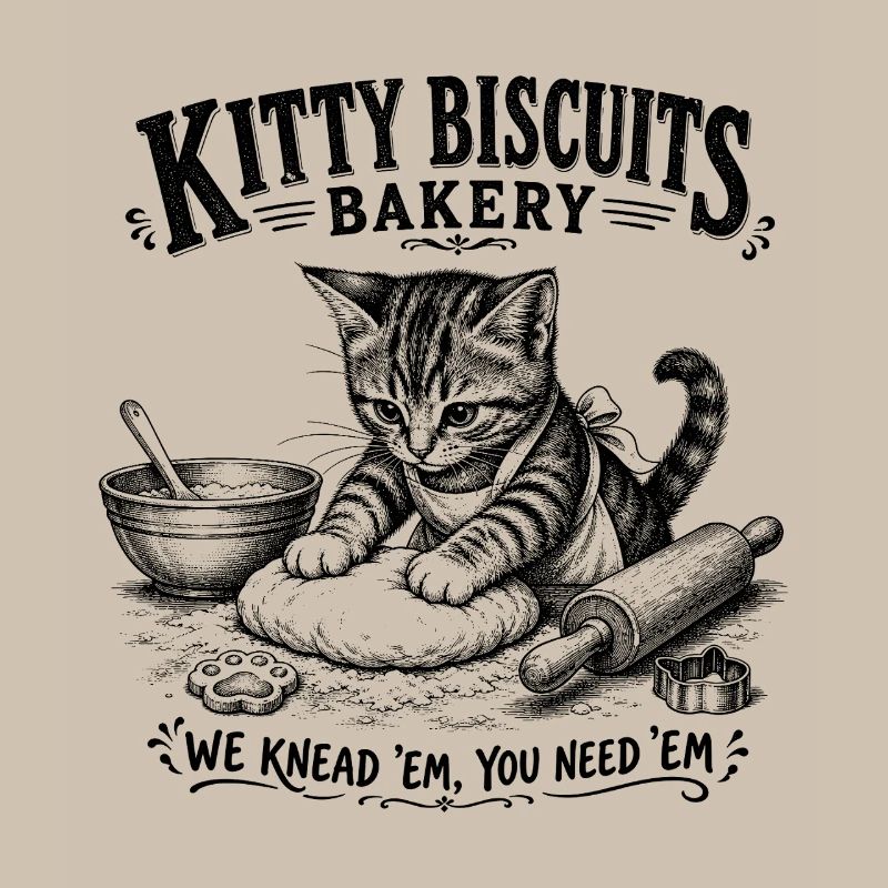 Kitty Biscuits Bäckerei Katzenbacken Retro Vintage
