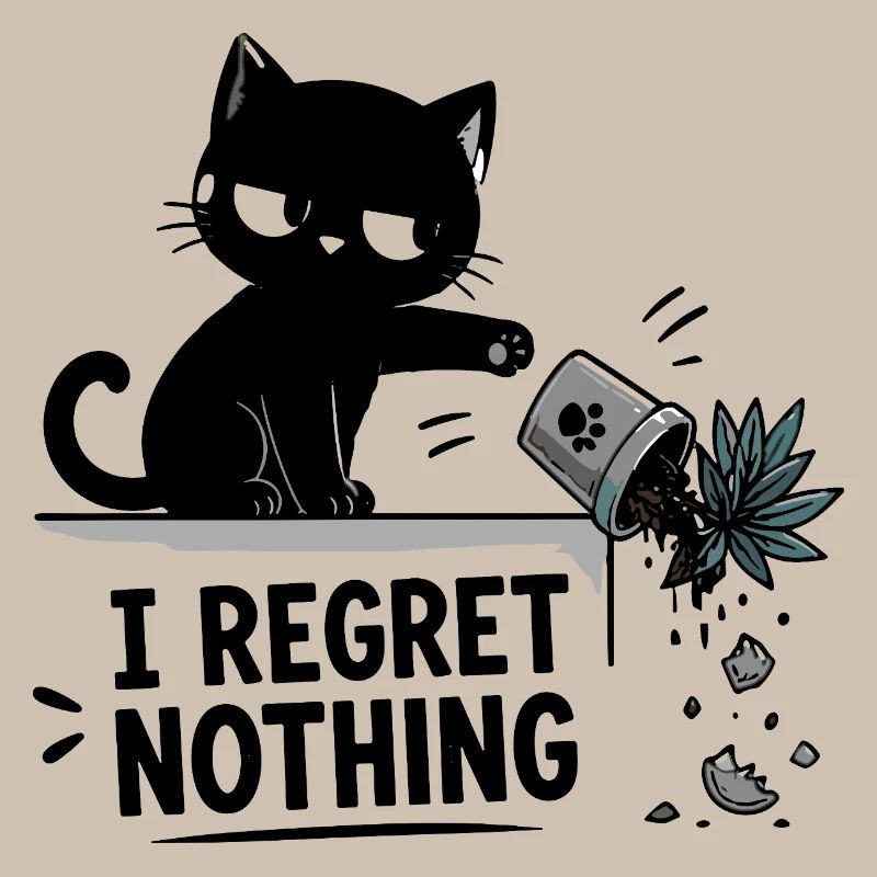 I Regret Nothing Funny Black Cat Crashes