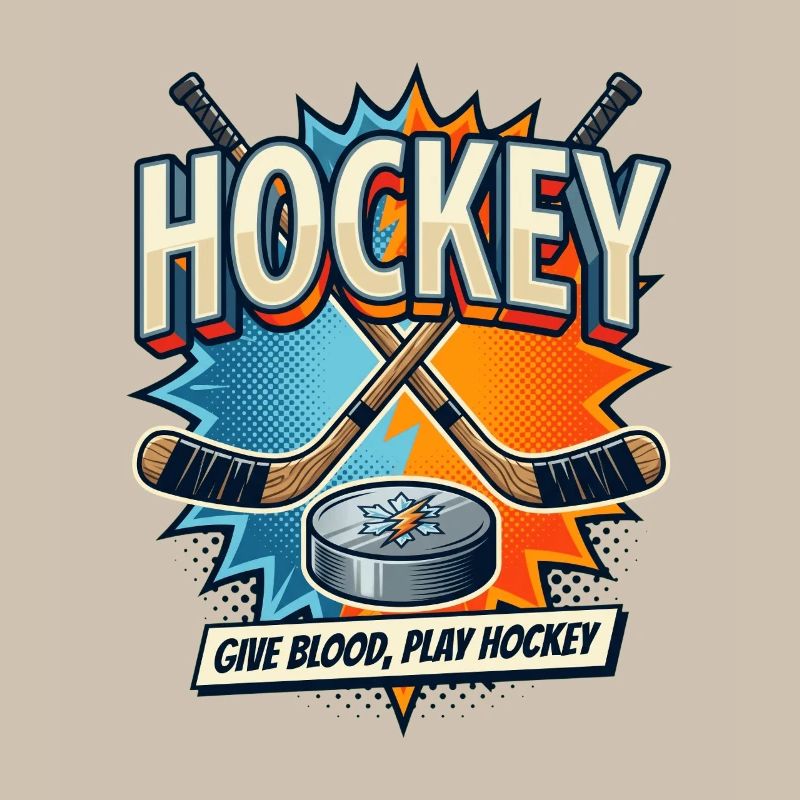 Retro Eishockey Schläger Puck Comic