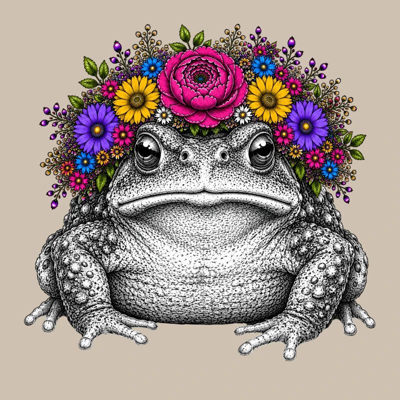 Toad with flower crown
