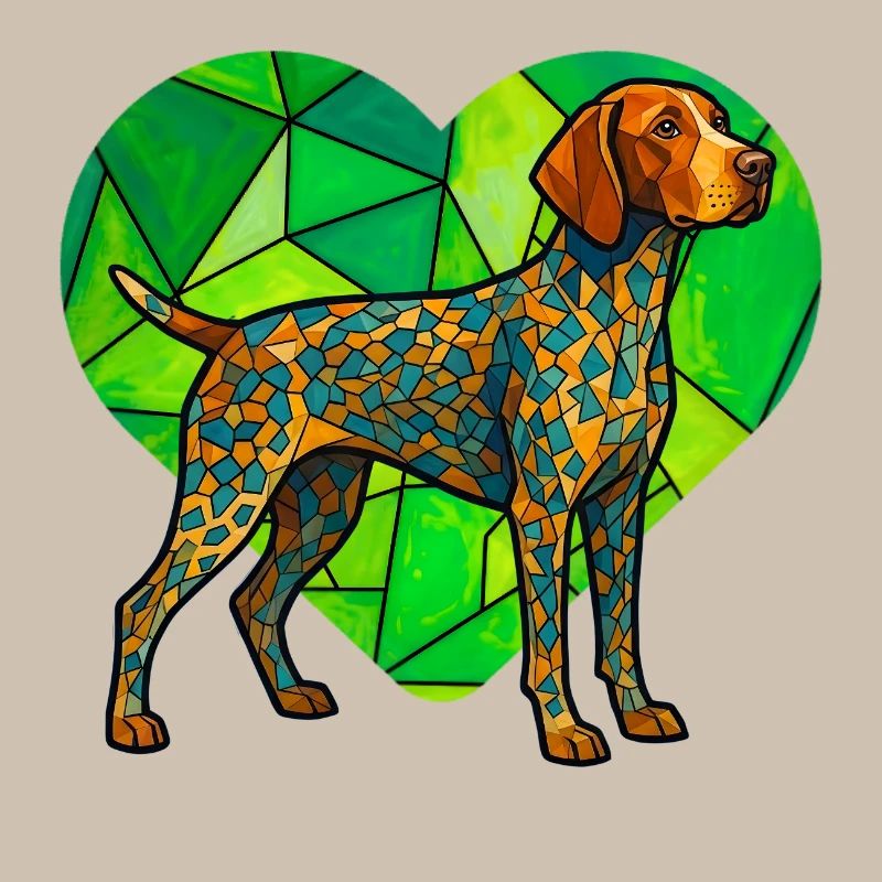 Cubist German Shorthaired Pointer Geometric Art