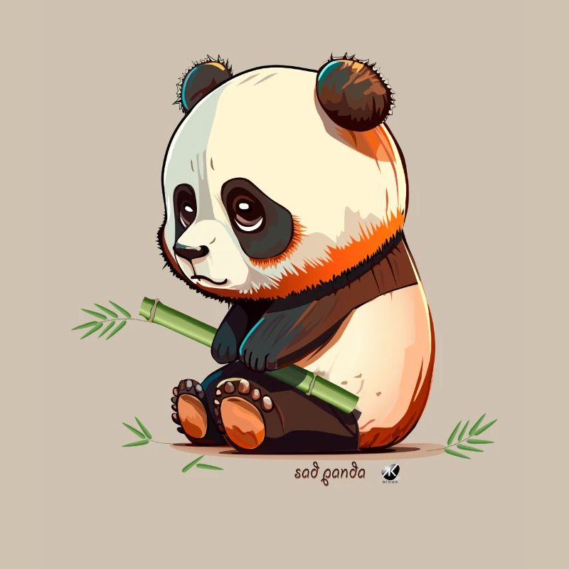 Sad Panda with Bamboo Sad Panda