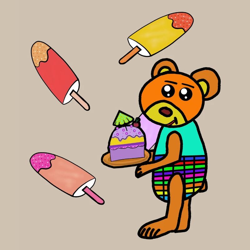 Teddy Kuchen Eis-Motiv Bär Kinder
