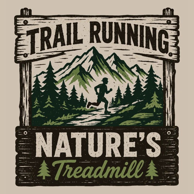 Panneau de la course sur sentier : Nature