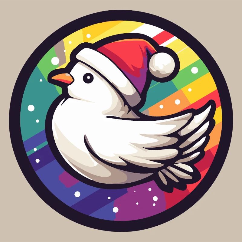 Weihnachtsvogel im Regenbogenring