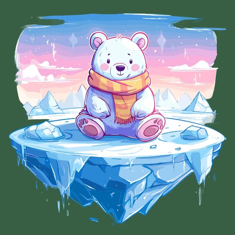 Polarlicht-Bär auf Eis