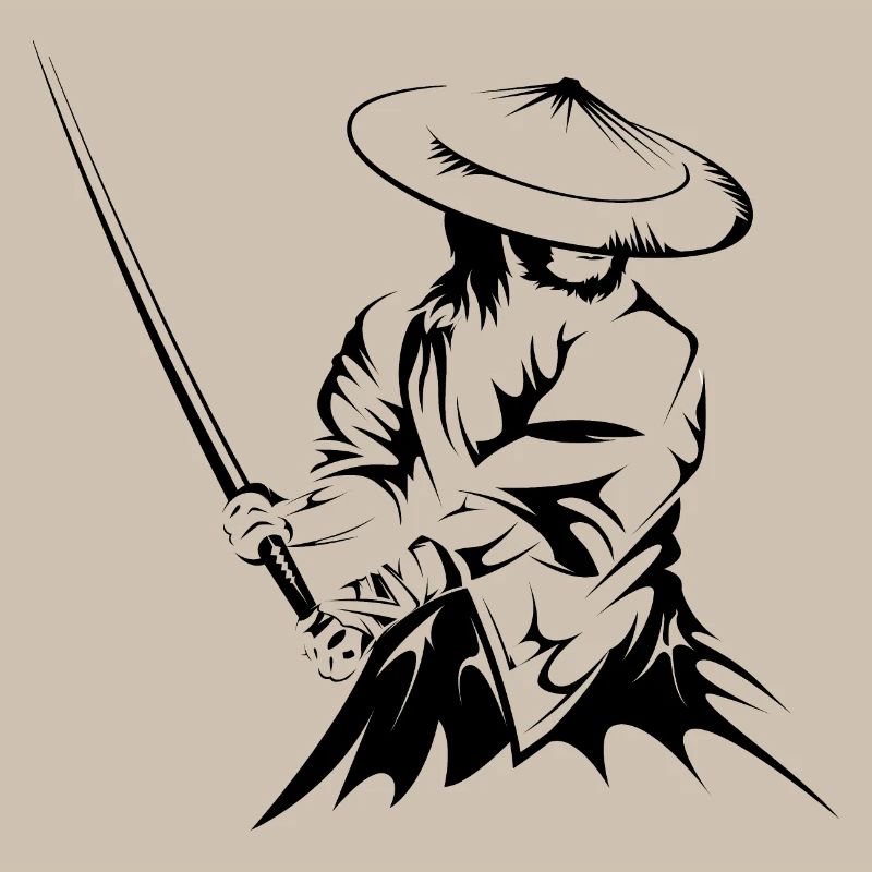 samurai sword fighter present gift art work