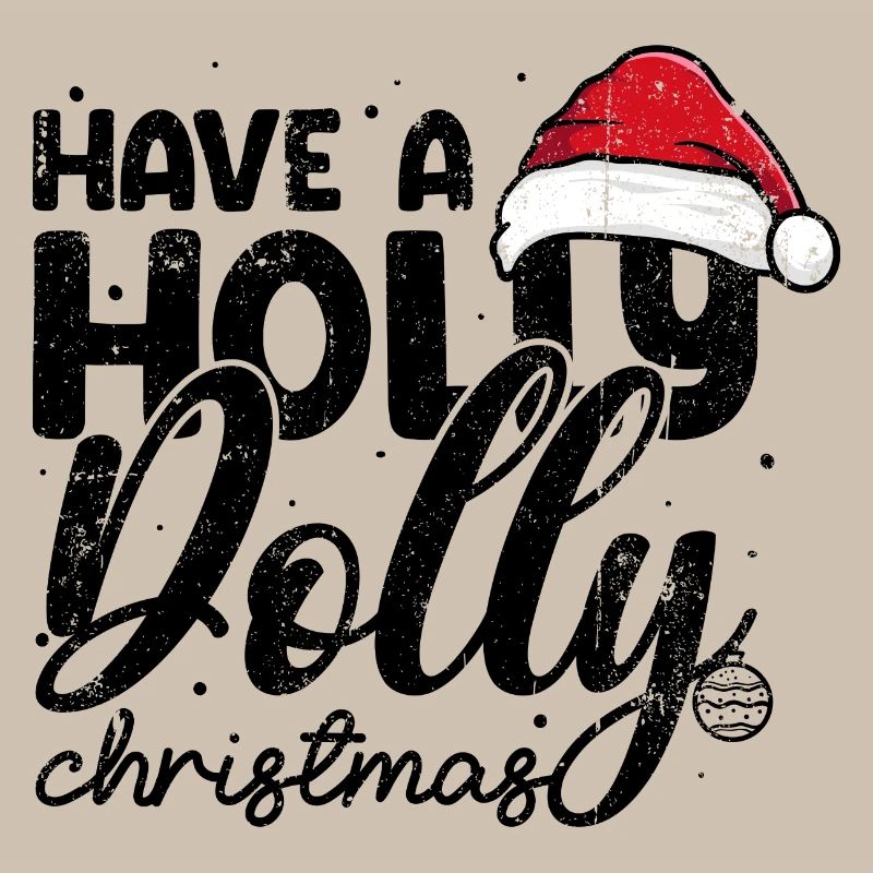 Santa Hat Script Holiday Tee
