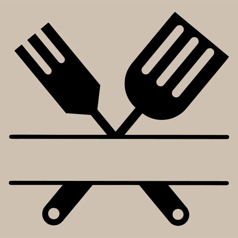 Monogramme de couverts emblème de barbecue