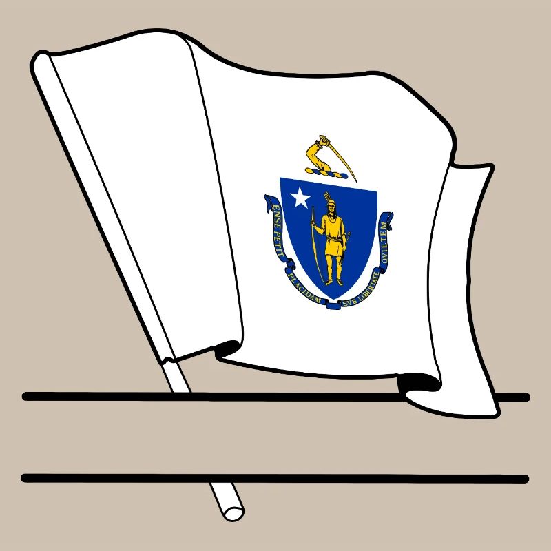 Flag Massachusetts text banner