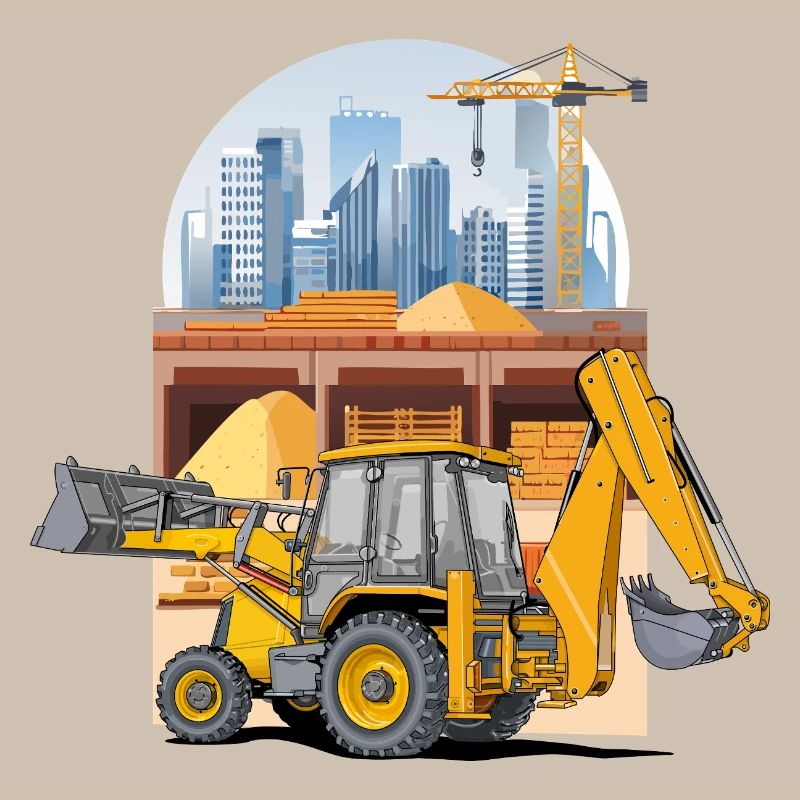 Baggerlader, Traktor Lader auf der Baustelle