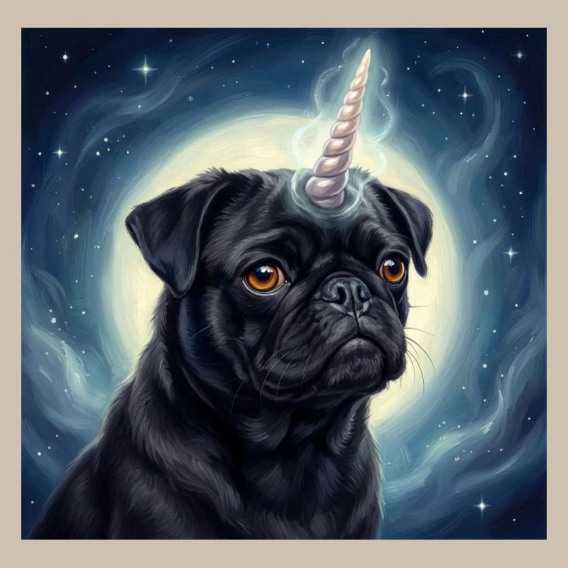 Kosmischer Einhorn-Mops