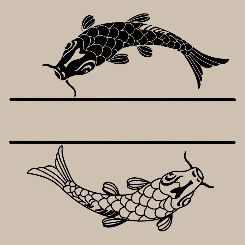 Fish black and white with blank text bar