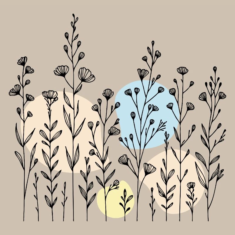 Delicate Botanical Pattern in Soft Tones