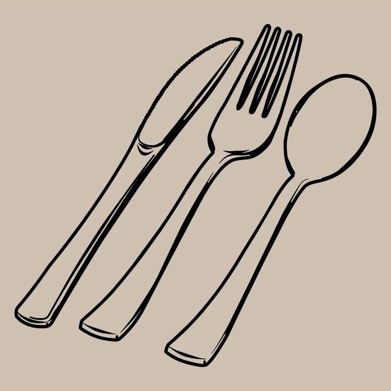 Cutlery fork spoon and knife transparent