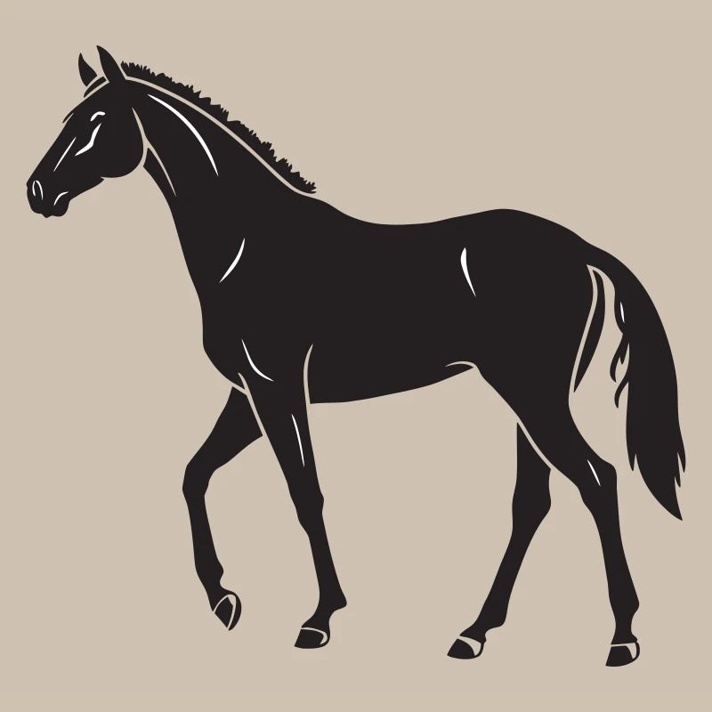 Conception élégante de la silhouette du cheval noir