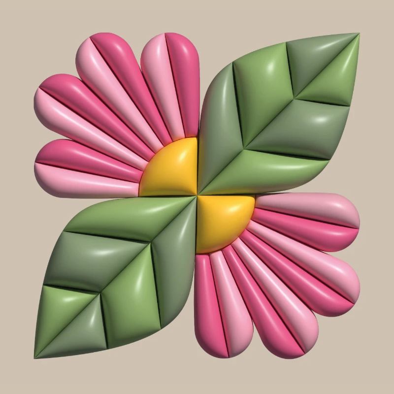 3d-Blumenquadrat