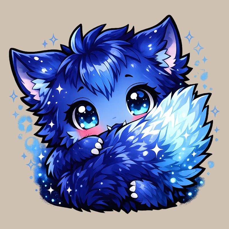 Blauer Eisfuchs Chibi-Design