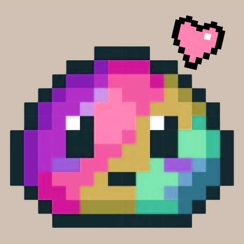Pixel Farbexplosion Herz 8 Bit Retro Style 