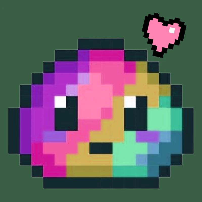 Pixel Farbexplosion Herz 8 Bit Retro Style 