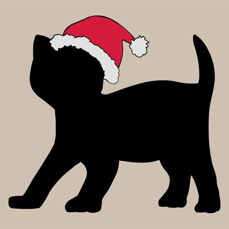 Chaton dans un chapeau de Noël.