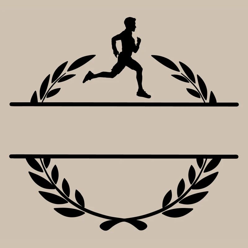 Runner in laurel wreath transparent logo
