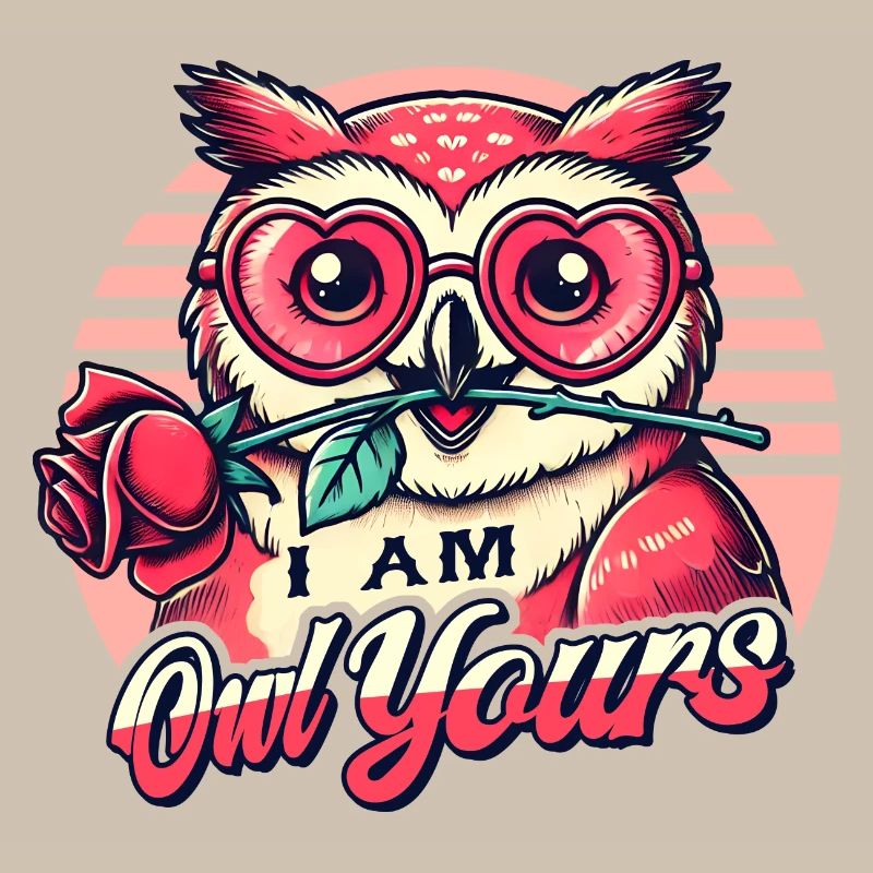 Verliebte Retro-Eule - Süßes Valentinstag Design