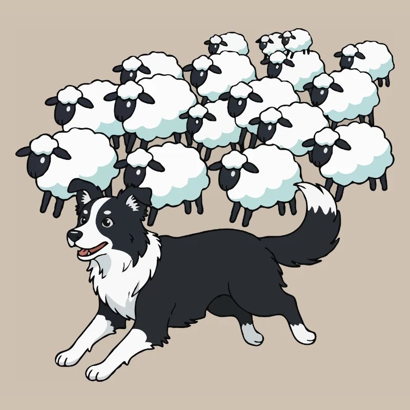 Border Collie et Clouds Sheep