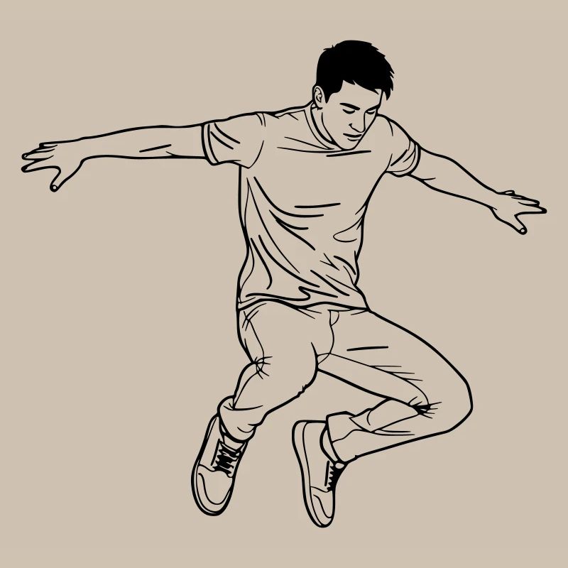 Dancing Man Line Art