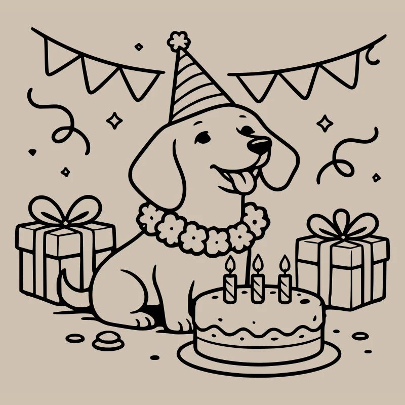 Les enfants du gâteau teckel d’anniversaire