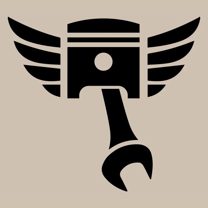 Emblème de clé de piston avec ailes