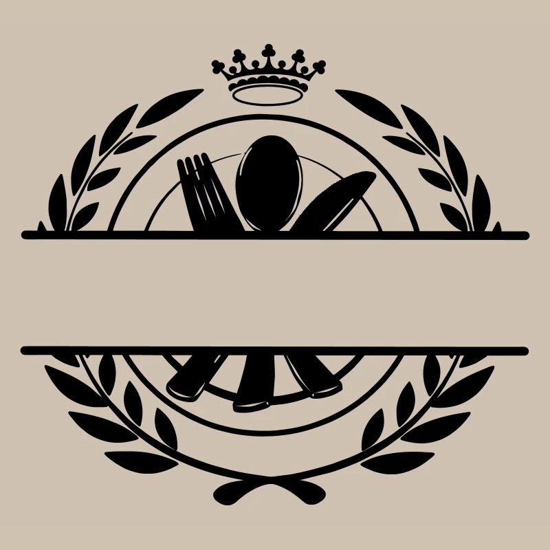 Logo du menu de couverts avec couronne
