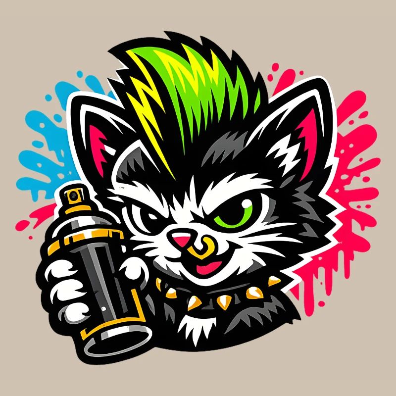 Graffiti Cat Spray Dot