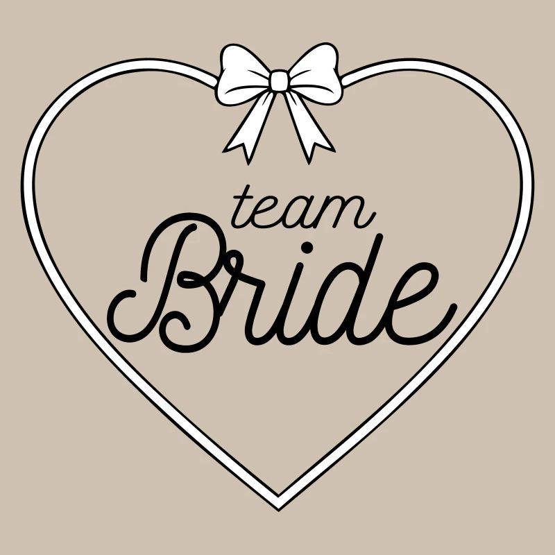 Conception de nœud en forme de cœur de mariée Team Bride – Équipe nuptiale pour enterrement de vie de garçon
