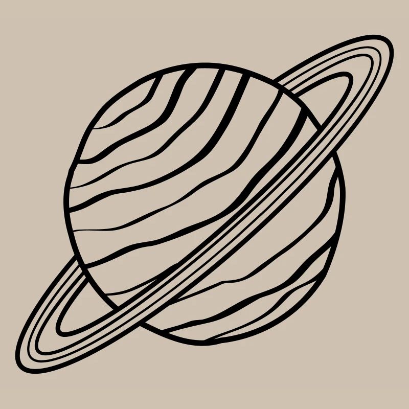 Planète avec anneaux Saturne Uranus Space Doodle
