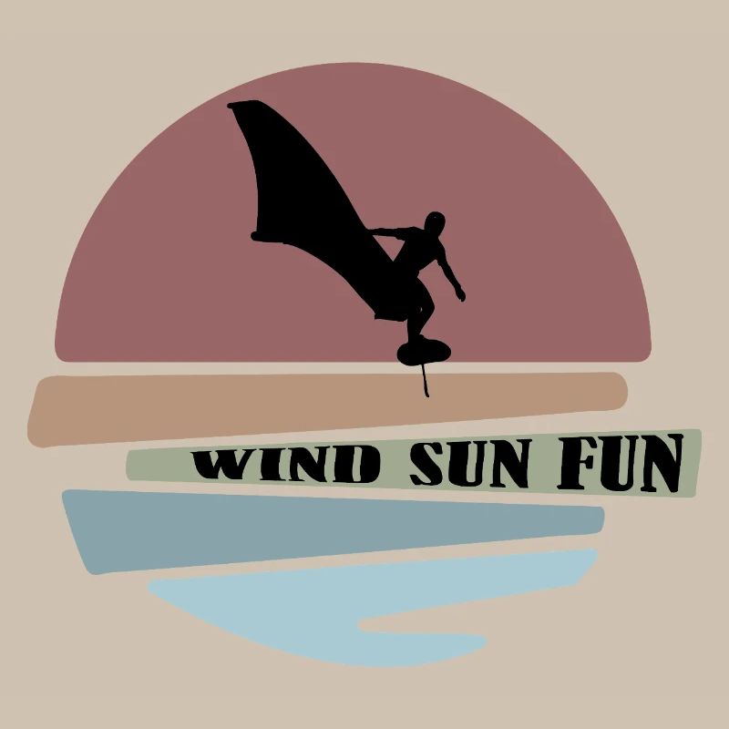 Wingfoil coucher de soleil Silhouette