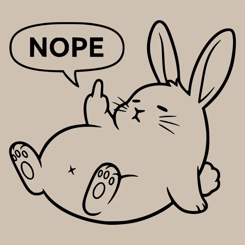 Nope Kaninchen | Freches Hasen Statement