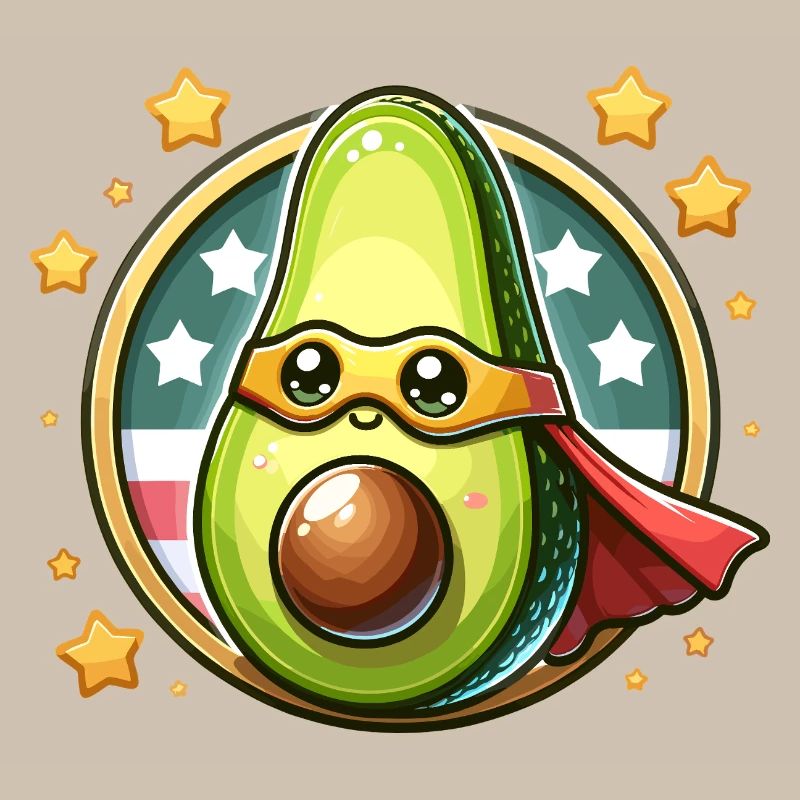 Niedlicher Gesunde Avocado Superheld Helden Frucht