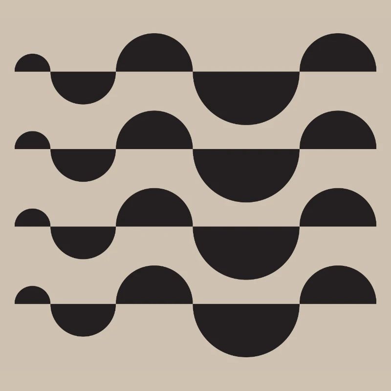 Monochrome Wave Circle Grid