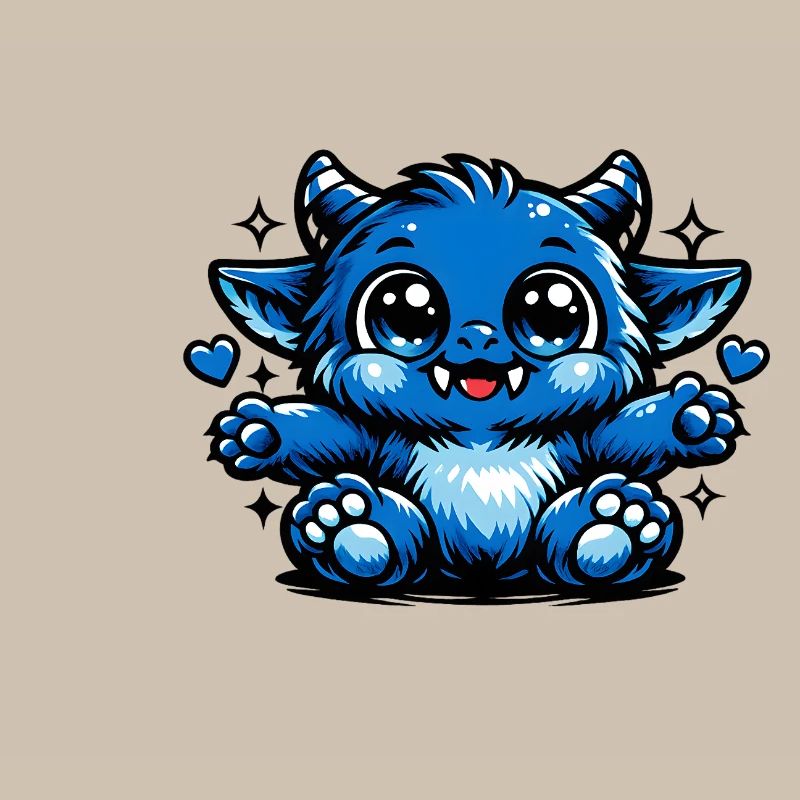 Blue Cuddly Dragon Comic Style