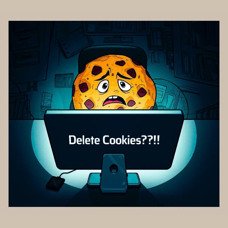 Shy Cookie at Computer
